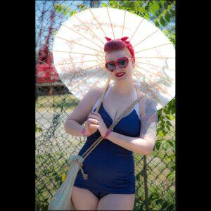 Pinup Girl Clothing Vintage-Style Nautical Sailor Swimsuit